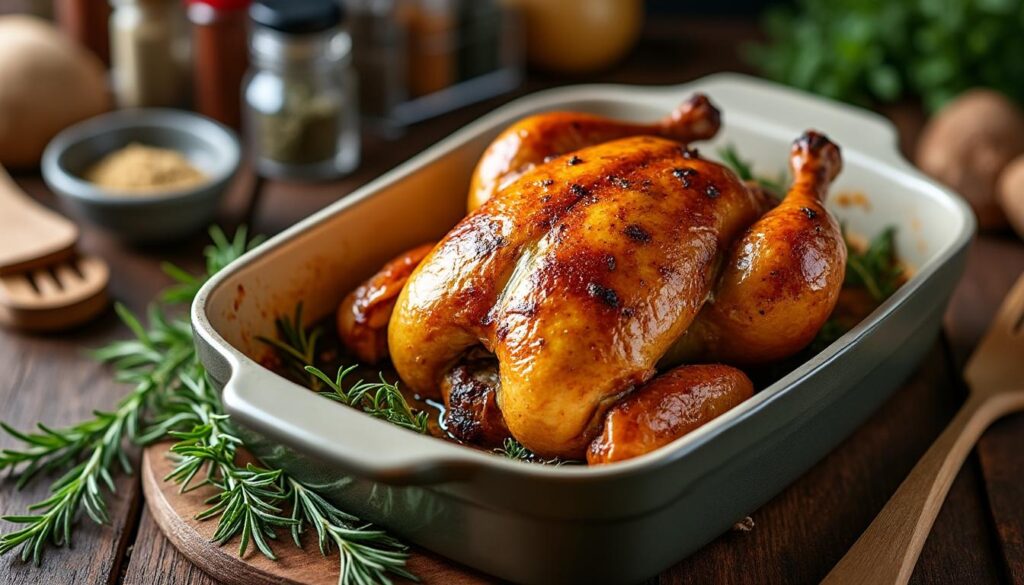 découvrez nos astuces simples pour réussir un poulet au four avec une peau parfaitement dorée et croustillante, pour régaler toute la famille.