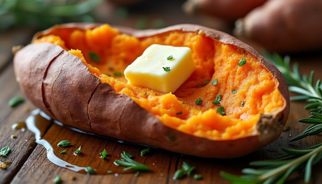 découvrez notre recette facile de patate douce au four pour une chair fondante et parfumée. suivez l'astuce simple qui sublimera ce légume délicieux en un plat savoureux.