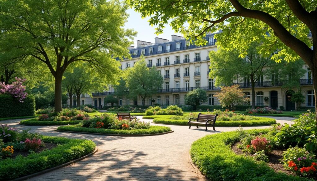 découvrez le square sarah bernhardt, un havre de verdure paisible situé au cœur du 20e arrondissement de paris, idéal pour se détendre et profiter de la nature en pleine ville.