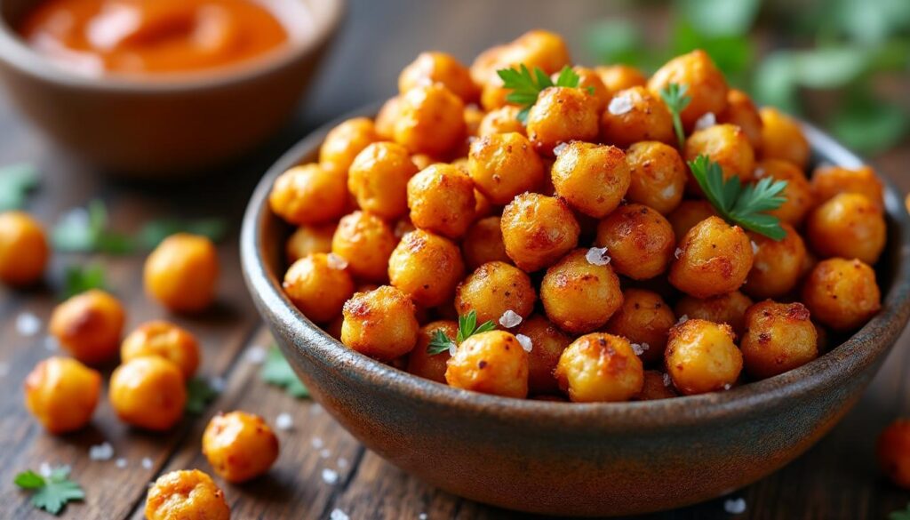 découvrez comment préparer des pois chiches au four, une astuce simple et rapide pour un snack sain, croquant et délicieux, parfait pour toutes les envies gourmandes.