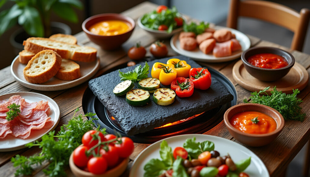 découvrez quelles garnitures accompagner votre pierrade pour sublimer votre repas convivial et ravir tous les convives avec des saveurs variées et délicieuses.