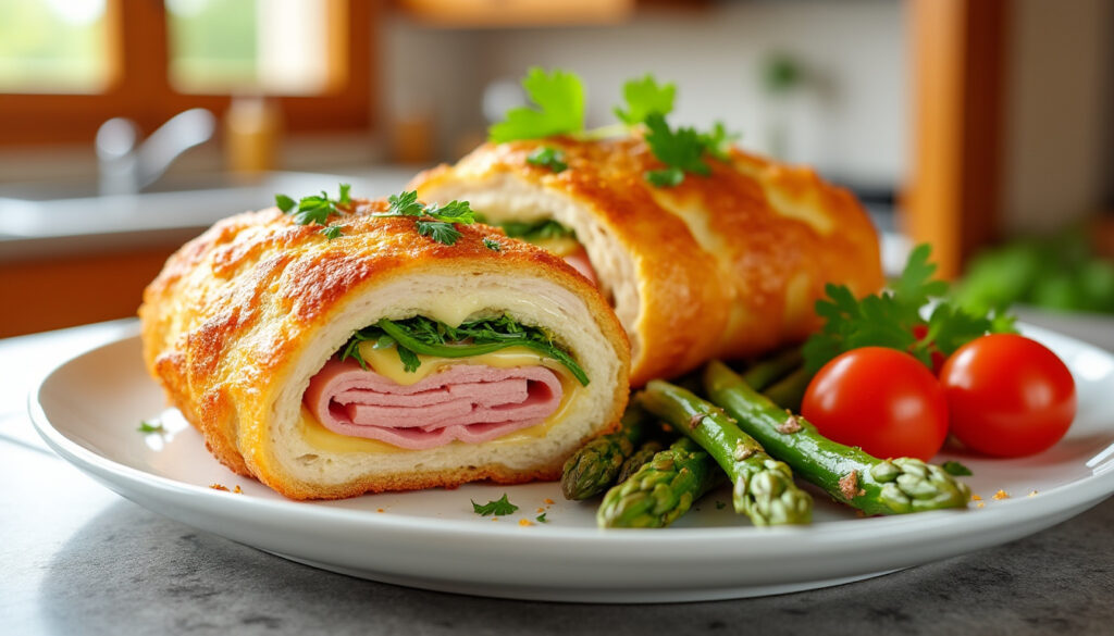 découvrez notre recette simple de cordon bleu au four, un plat savoureux et léger parfait pour un repas équilibré en toute convivialité.