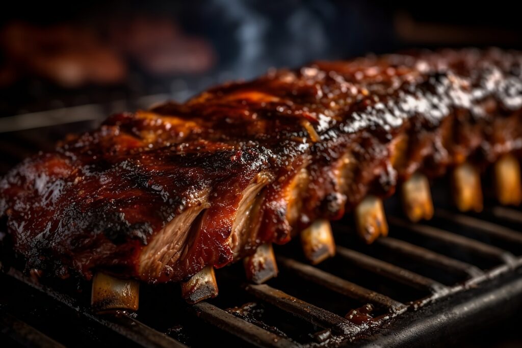 BBQ ribs on the grill