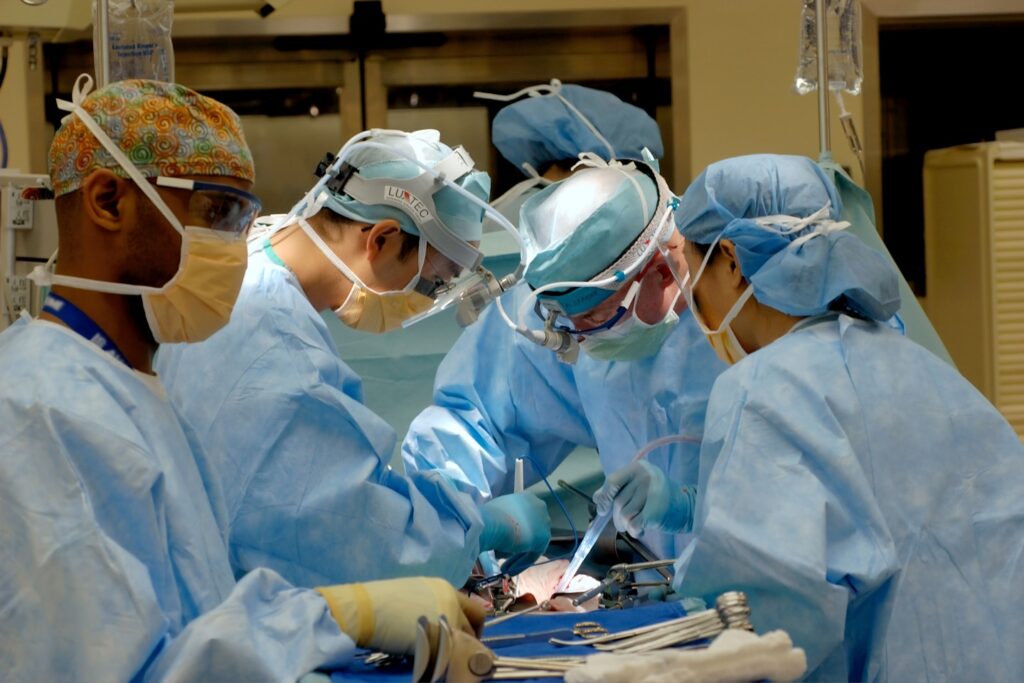 Doctors performing surgery.