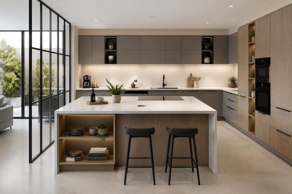 découvrez comment aménager une cuisine en u avec un îlot central ou une verrière pour optimiser l'espace, allier fonctionnalité et esthétique dans votre intérieur.