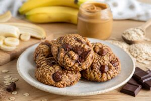 découvrez des recettes healthy de cookies banane beurre de cacahuète, gourmands et nutritifs, avec du chocolat fondant et des flocons d’avoine pour un plaisir sain et délicieux.