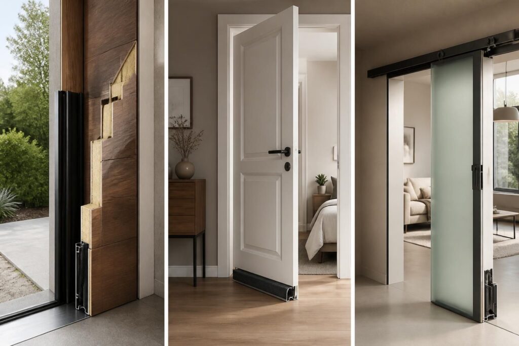 découvrez nos solutions d'isolation sonore pour portes d'entrée, chambres ou portes coulissantes afin de réduire efficacement les nuisances sonores et améliorer votre confort acoustique.