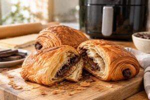 préparez de délicieux pains au chocolat avec une pâte feuilletée maison express. une recette facile à cuire au four ou à l’air fryer.
