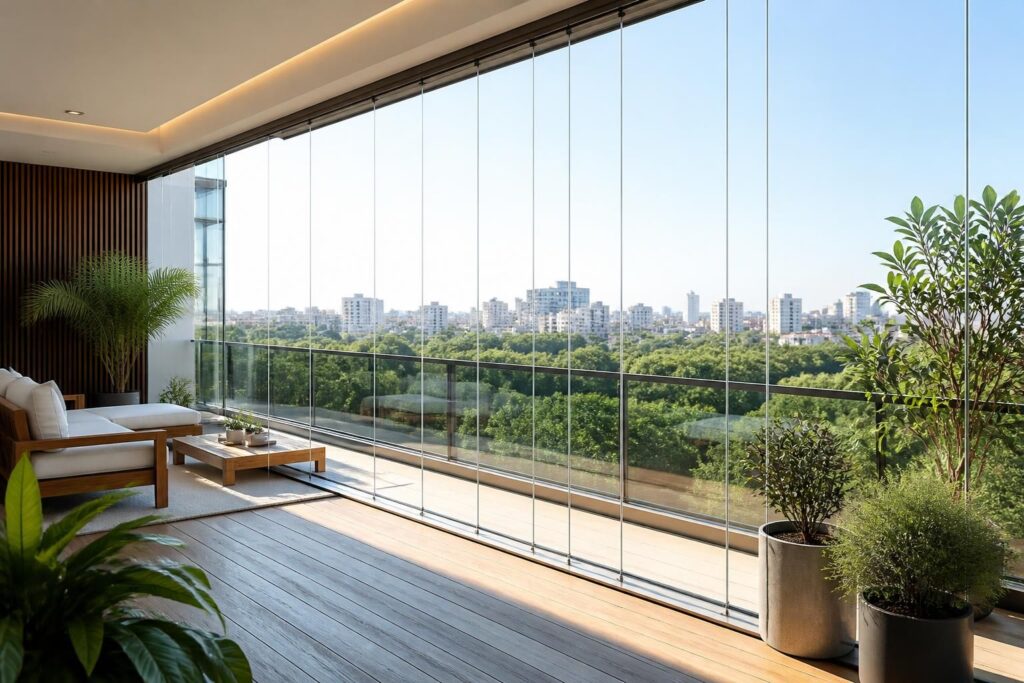 découvrez les prix et les avantages du rideau de verre coulissant pour balcon, une solution élégante et pratique pour protéger et valoriser votre terrasse toute l'année.